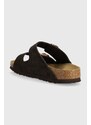 Semišové pantofle Birkenstock Arizona dámské, hnědá barva, 1027083