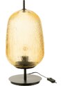 Žlutá skleněná stolní lampa J-line Palme