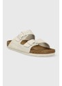 Semišové pantofle Birkenstock Arizona dámské, béžová barva, 1026842