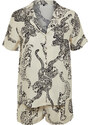 Trendyol Cream Animal Patterned Viscose Woven Pajamas Set