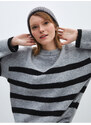 LC Waikiki Women's Crew Neck Striped Long Sleeve Oversize Knitwear Sweater