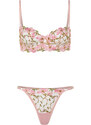 Trendyol Pink Floral Brode Capless Knitted Underwear Set