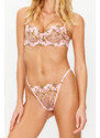 Trendyol Pink Floral Brode Capless Knitted Underwear Set