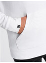 Ombre Clothing Pánská klasická klokaní mikina s potiskem - bílá V1 OM-SSPS-0150