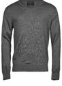 TEE JAYS Pánský pletený svetr s výstřihem do písmene V merino vlna & akryl