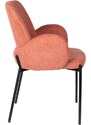 White Label Lososově růžová čalouněná jídelní židle WLL TJARDA