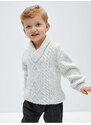 LC Waikiki Shawl Collar Hair Knit Patterned Baby Boy Knitwear Sweater
