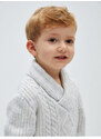 LC Waikiki Shawl Collar Hair Knit Patterned Baby Boy Knitwear Sweater