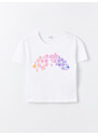 LC Waikiki Crew Neck Sequin Embroidered Short Sleeve Girls T-Shirt