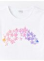 LC Waikiki Crew Neck Sequin Embroidered Short Sleeve Girls T-Shirt