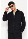 Trendyol Black Relaxed Fit Cachet Snap Closure Shirt