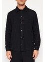 Trendyol Black Relaxed Fit Cachet Snap Closure Shirt