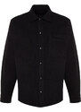 Trendyol Black Relaxed Fit Cachet Snap Closure Shirt