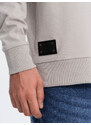 Ombre Clothing Pánská bílá mikina s límečkem - ash V7 OM-SSNZ-0132