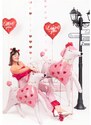 PARTYDECO Foliový balón srdce červené - I LOVE YOU - Svatba - Valentýn - 45 cm