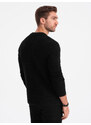 Ombre Men's structured cardigan sweater with pockets - black