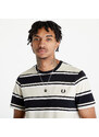 Pánské tričko FRED PERRY Bold Stripe T-Shirt Oatmeal/ Ecru/ Black