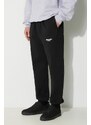 Bavlněné tepláky Represent Owners Club Sweatpant černá barva, s potiskem, OCM412.01