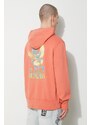 Bavlněná mikina KSUBI flight kash hoodie pánská, oranžová barva, s kapucí, s potiskem, MPS24FL009