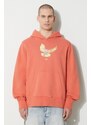 Bavlněná mikina KSUBI flight kash hoodie pánská, oranžová barva, s kapucí, s potiskem, MPS24FL009