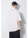 Bavlněná košile Marcelo Burlon County Pinstripes Over Shirt bílá barva, relaxed, s klasickým límcem, CMGG004S24FAB0010128