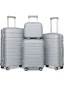 KONO 4 Set kufrů, na cesty s kosmetickým kufříkem, šedý