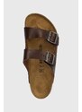 Kožené pantofle Birkenstock Arizona Grip pánské, hnědá barva, 1023117
