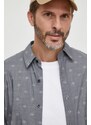Košile Guess SUNSET pánská, šedá barva, slim, s klasickým límcem, M4RH55 WFXX0