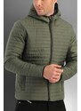 D1fference Men's Khaki Inner Lined Water And Windproof Hooded Winter Coat