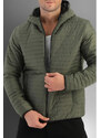 D1fference Men's Khaki Inner Lined Water And Windproof Hooded Winter Coat