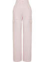 Trendyol Pink Cargo Wide Leg Contrast Stitch Detail Woven Trousers