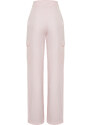 Trendyol Pink Cargo Wide Leg Contrast Stitch Detail Woven Trousers