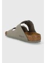 Nubukové pantofle Birkenstock Arizona Big Buckle šedá barva, 1021751