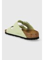 Semišové pantofle Birkenstock Arizona dámské, zelená barva, 1026710