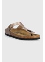 Žabky Birkenstock Gizeh dámské, růžová barva, na plochém podpatku, 1023925