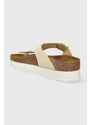 Kožené žabky Birkenstock X PAPILLIO Gizeh Platform Flex dámské, béžová barva, na plochém podpatku, 1026899