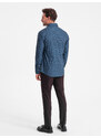 Ombre Clothing Pánská bavlněná vzorovaná košile SLIM FIT - modrá V4 OM-SHCS-0151