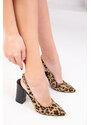 Soho Women's Leopard-Black Classic Heeled Shoes 16824