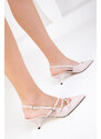 Soho Nude Patent Leather Women's Classic Heeled Shoes 18782
