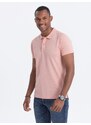 Ombre Clothing Pletená polokošile - světle růžová V5 S1746