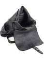 Ručně šitý kožený batoh s kapsami Kabelky od Hraběnky; černá