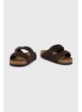 Semišové pantofle Birkenstock Arizona pánské, hnědá barva, 1027077