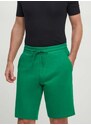 Bavlněné šortky United Colors of Benetton zelená barva