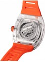 Ralph Christian Watches Stříbrné pánské hodinky Ralph Christian s gumovým páskem The Ghost - Neon Orange Automatic 43MM