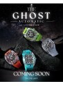 Ralph Christian Watches Stříbrné pánské hodinky Ralph Christian s gumovým páskem The Ghost - Acid Green Automatic 43MM