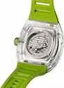 Ralph Christian Watches Stříbrné pánské hodinky Ralph Christian s gumovým páskem The Ghost - Acid Green Automatic 43MM