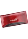Elegantní velká dámská kožená peněženka Gregorio Wertan, červená