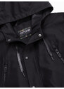 Ombre Clothing Pánská bunda typu parka s nákladními kapsami - černá V4 OM-JANP-22FW-004