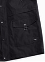 Ombre Men's parka jacket with cargo pockets - black