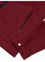 Ombre Clothing Pánská bunda BIKER ze strukturované tkaniny - bordó V2 OM-JANP-0138
